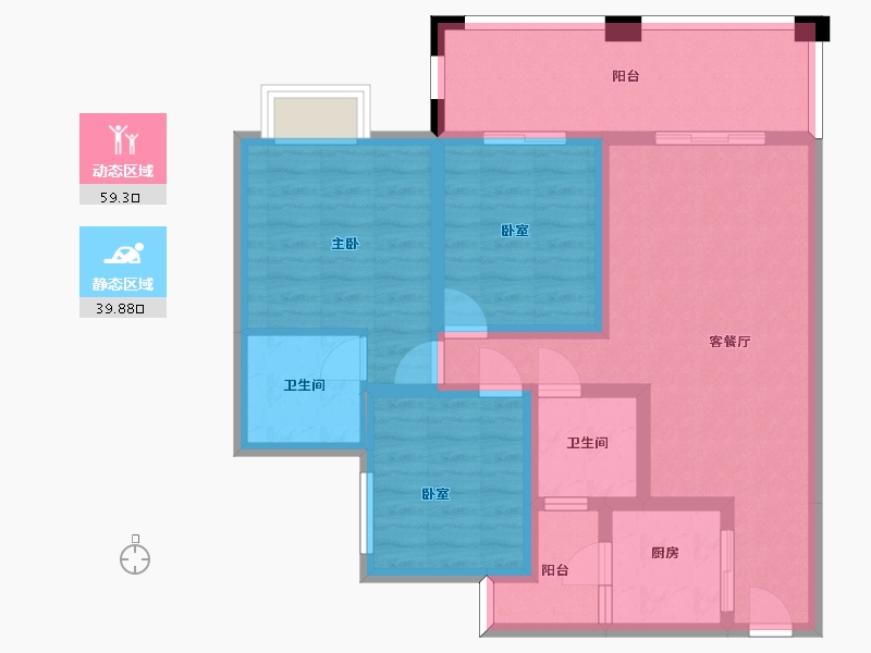 四川省-泸州市-贤达锦绣华府-87.09-户型库-动静分区