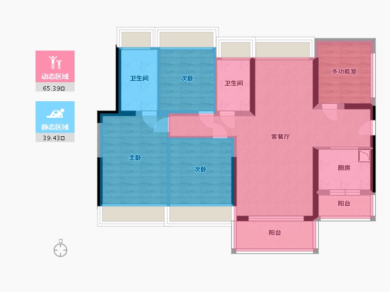 广东省-中山市-龙光玖龙湾-92.80-户型库-动静分区