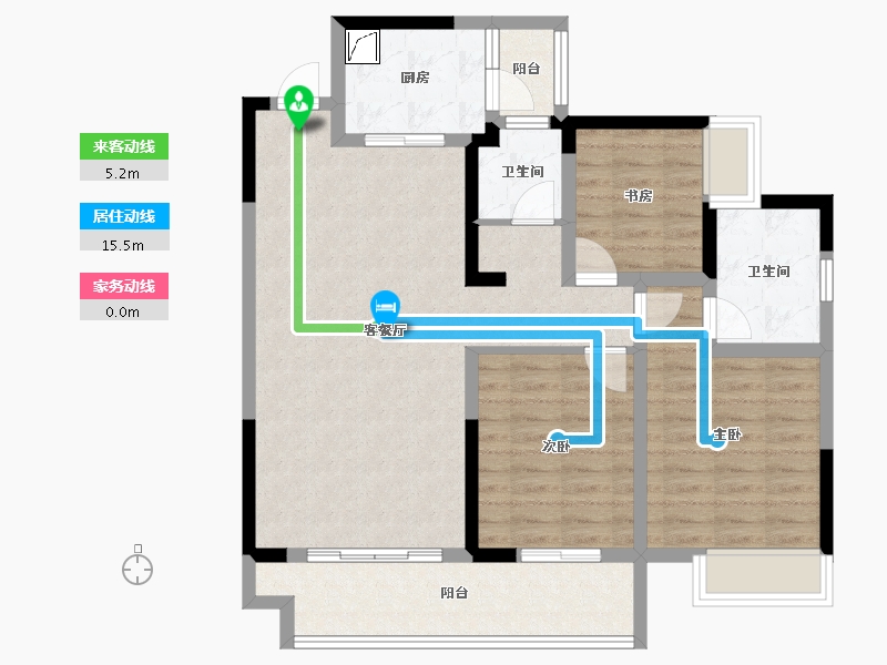 四川省-德阳市-世茂璀璨天城-92.85-户型库-动静线