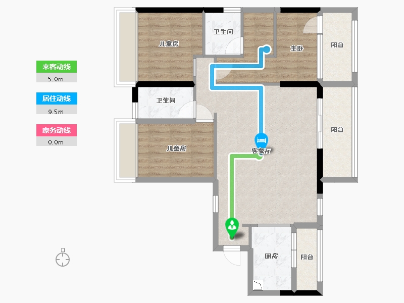 广东省-中山市-海伦堡・千江阅-89.10-户型库-动静线