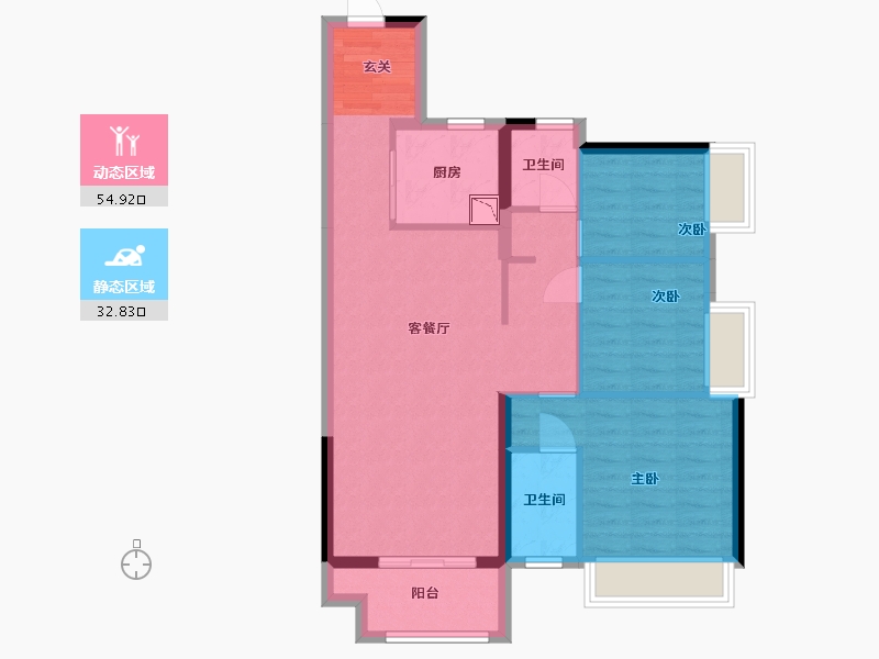 广东省-中山市-海伦堡・千江阅-78.17-户型库-动静分区