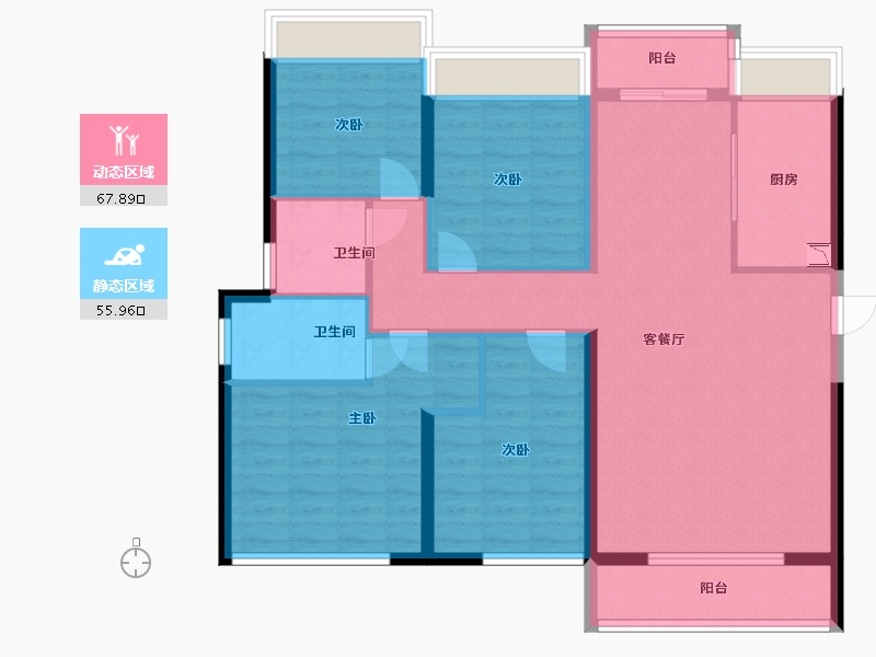 广东省-中山市-碧桂园天悦府-112.00-户型库-动静分区