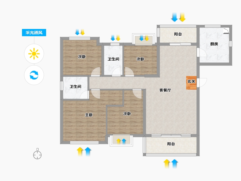 广东省-潮州市-龙光·御水岸-115.20-户型库-采光通风