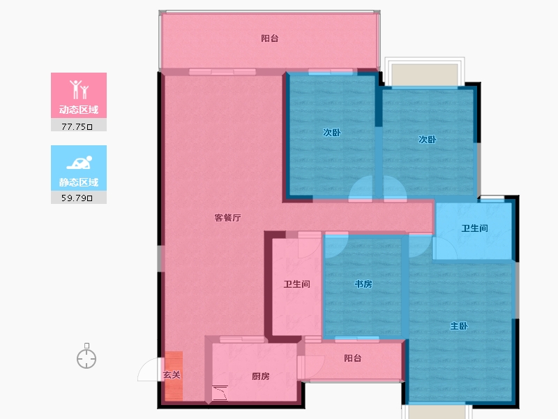 广西壮族自治区-南宁市-轨道御珑壹号城-123.44-户型库-动静分区