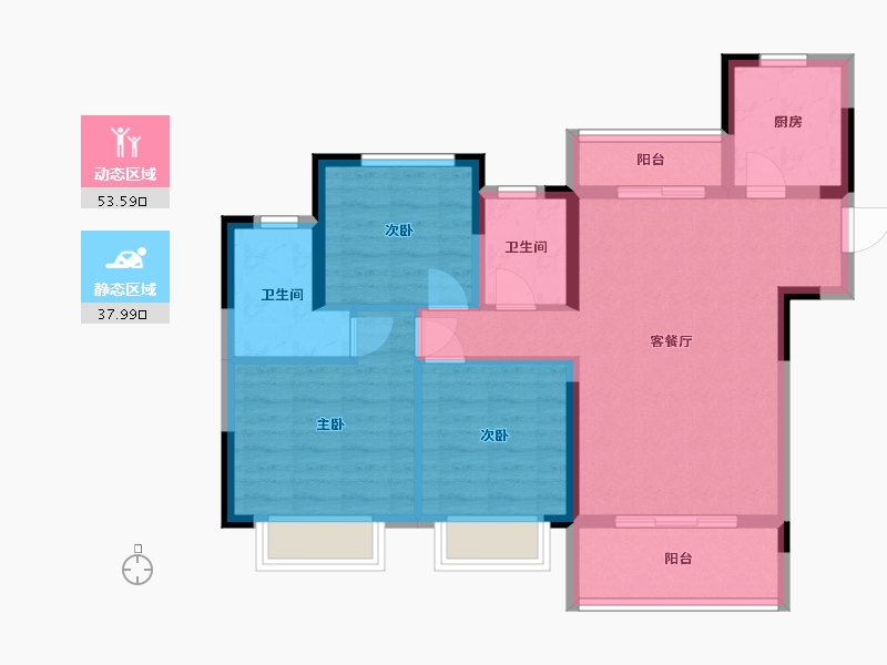 江西省-九江市-保利八里翡翠-81.46-户型库-动静分区