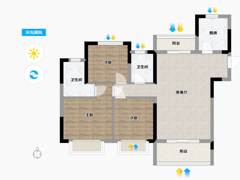 江西省-九江市-保利八里翡翠-81.46-户型库-采光通风