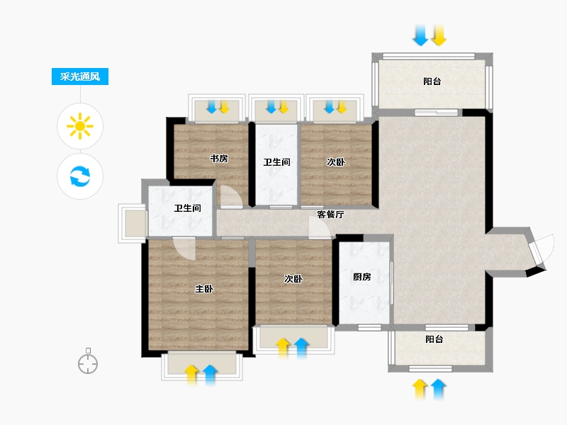 广东省-中山市-金帝世纪城-99.00-户型库-采光通风