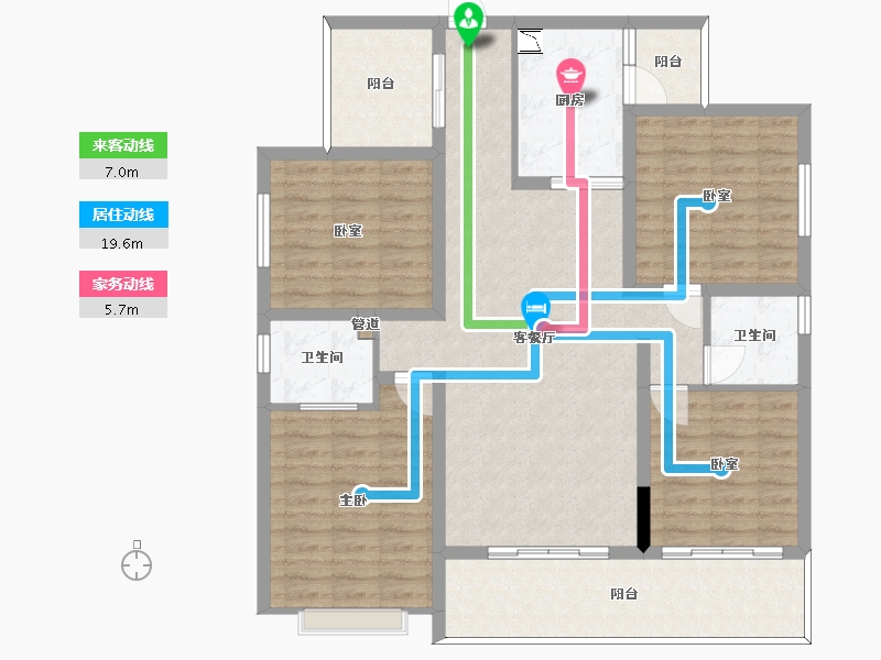 四川省-泸州市-天誉誉府-118.45-户型库-动静线