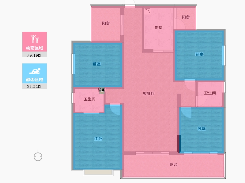 四川省-泸州市-天誉誉府-118.45-户型库-动静分区