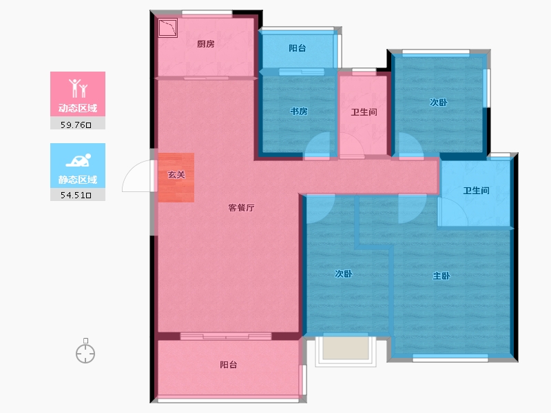 广东省-潮州市-龙光阳光禧园-102.35-户型库-动静分区