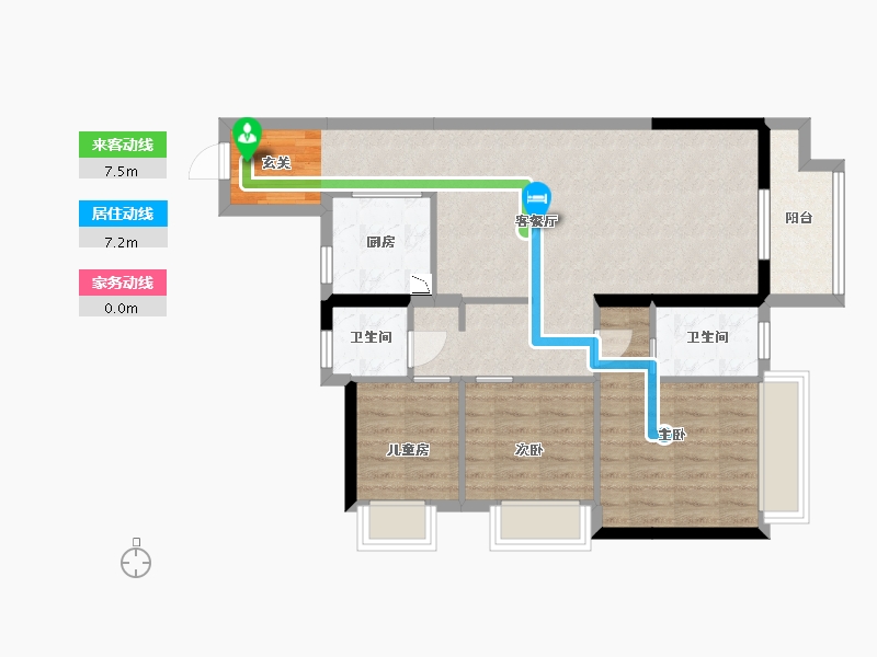 广东省-中山市-海伦堡・千江阅-77.99-户型库-动静线