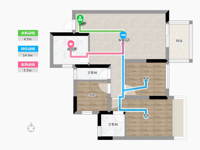 广西壮族自治区-南宁市-九樾府樾境-66.92-户型库-动静线