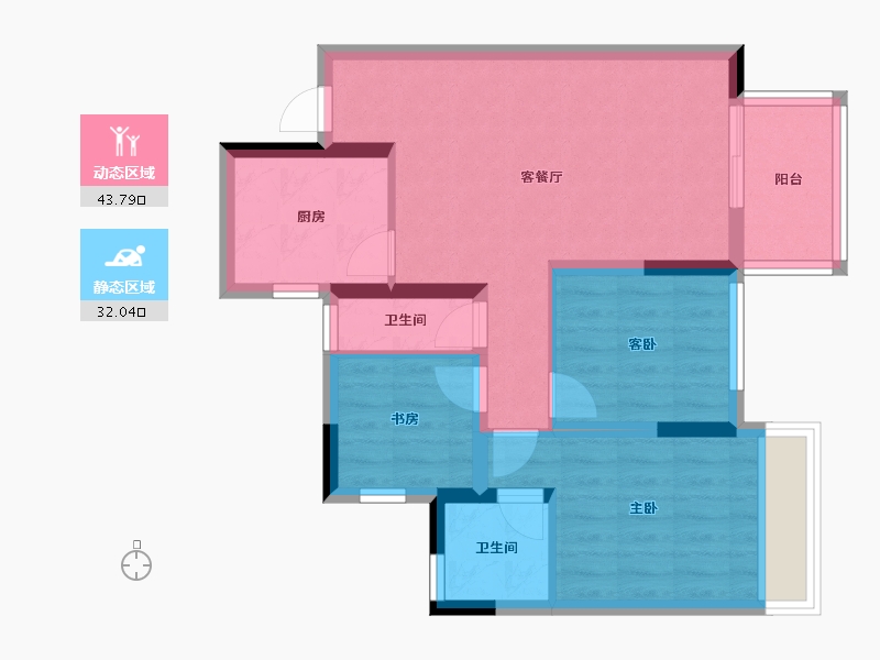 广西壮族自治区-南宁市-九樾府樾境-66.92-户型库-动静分区