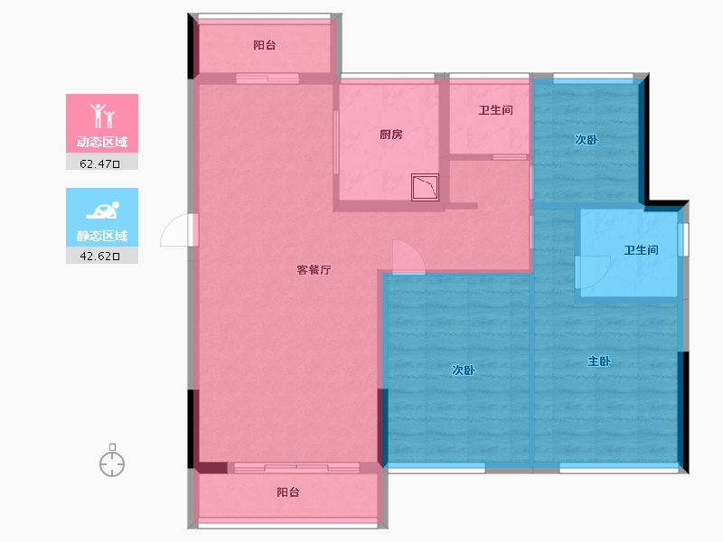 广东省-中山市-碧桂园天悦府-94.40-户型库-动静分区