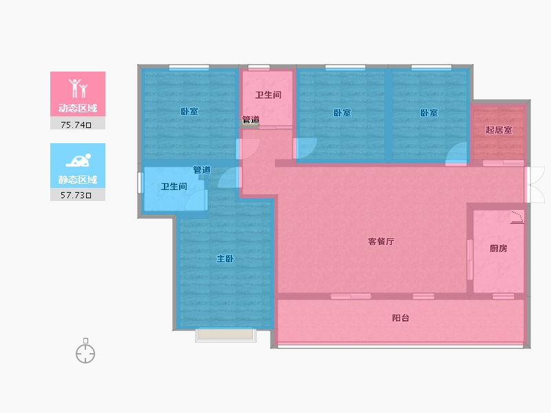 四川省-泸州市-天誉誉府-118.59-户型库-动静分区