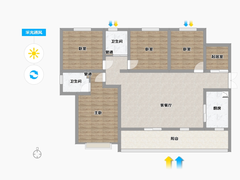 四川省-泸州市-天誉誉府-118.59-户型库-采光通风