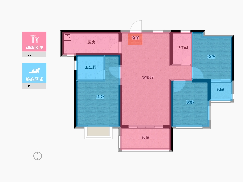 广东省-潮州市-龙光阳光禧园-88.01-户型库-动静分区