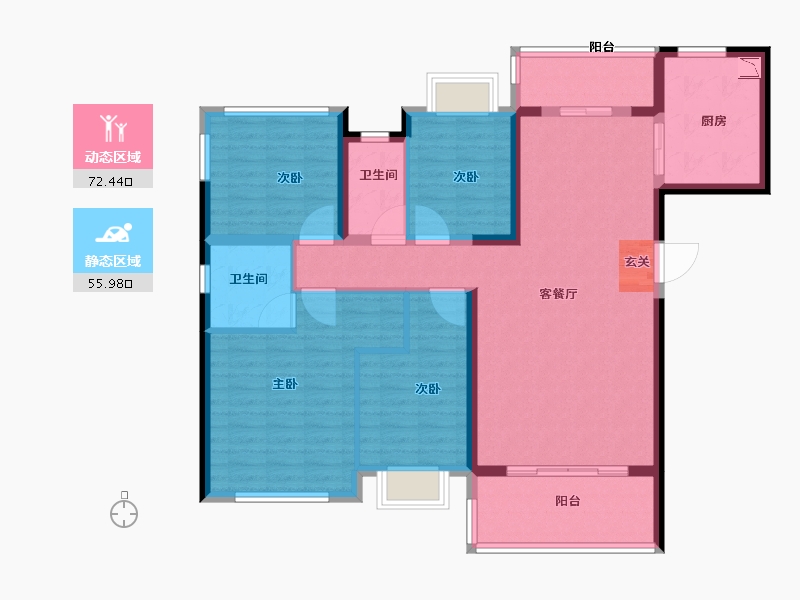 广东省-潮州市-龙光阳光禧园-115.20-户型库-动静分区