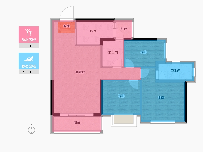 广东省-潮州市-龙光·御水岸-72.96-户型库-动静分区