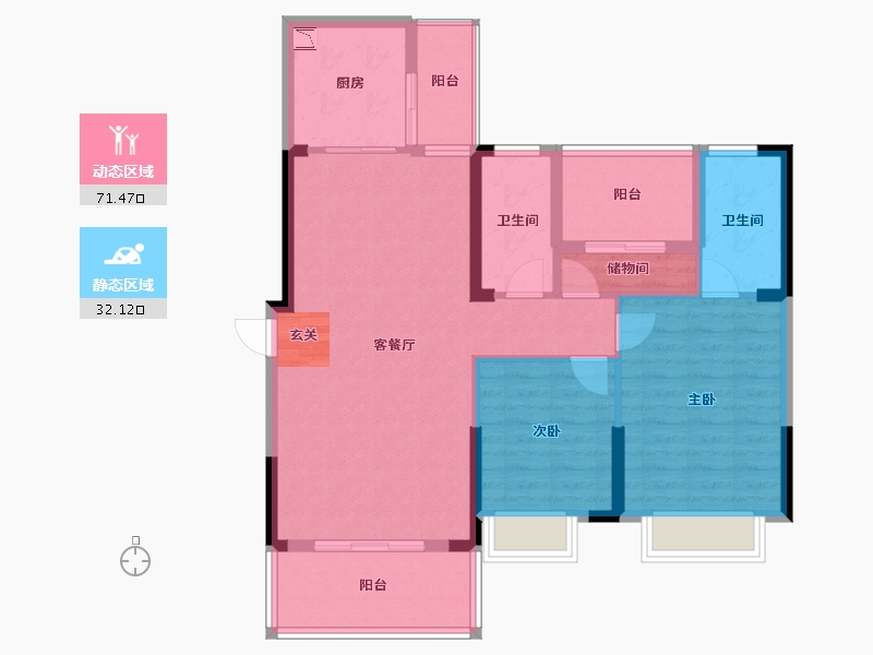 广东省-潮州市-滨江华府-92.83-户型库-动静分区