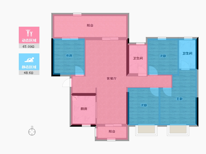 广西壮族自治区-南宁市-奥园瀚德棠悦府-101.95-户型库-动静分区