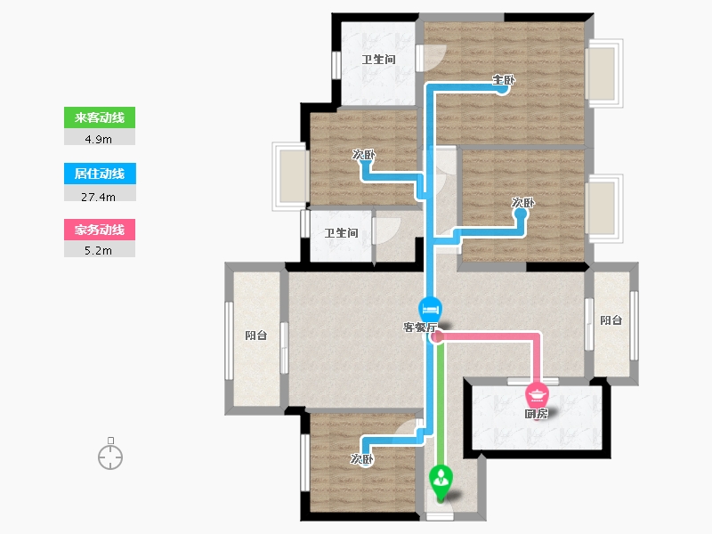 广西壮族自治区-南宁市-华润置地悦年华润府-111.63-户型库-动静线