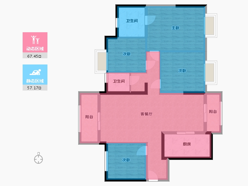 广西壮族自治区-南宁市-华润置地悦年华润府-111.63-户型库-动静分区