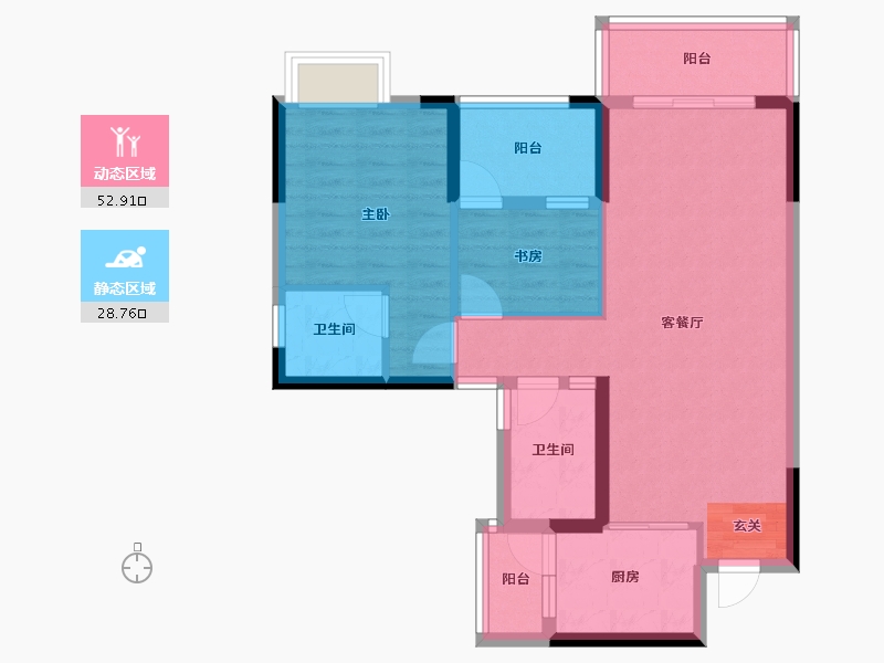 广东省-潮州市-滨江华府-72.40-户型库-动静分区