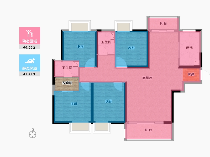 广东省-潮州市-中梁壹号院-98.66-户型库-动静分区