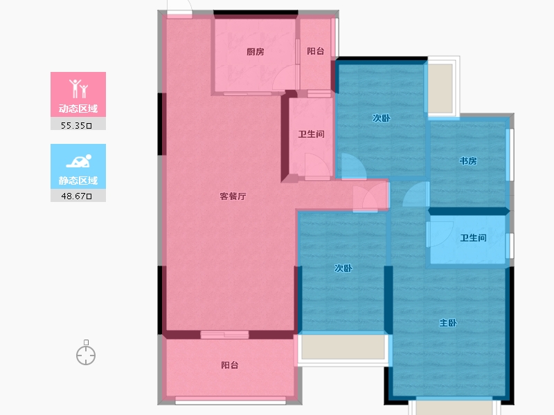 广东省-中山市-潮汇湾名苑-92.89-户型库-动静分区