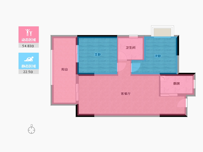 广西壮族自治区-南宁市-奥园瀚德棠悦府-69.06-户型库-动静分区