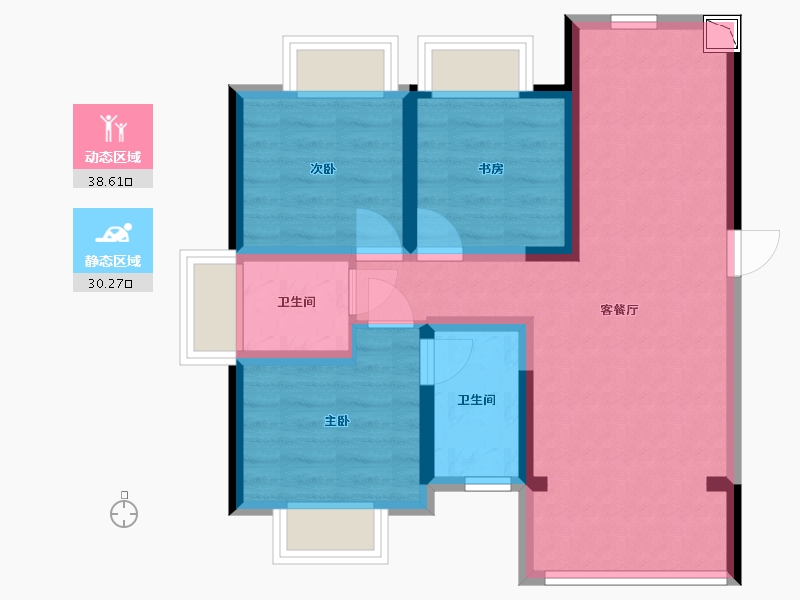 广西壮族自治区-北海市-银河云谷里-60.05-户型库-动静分区