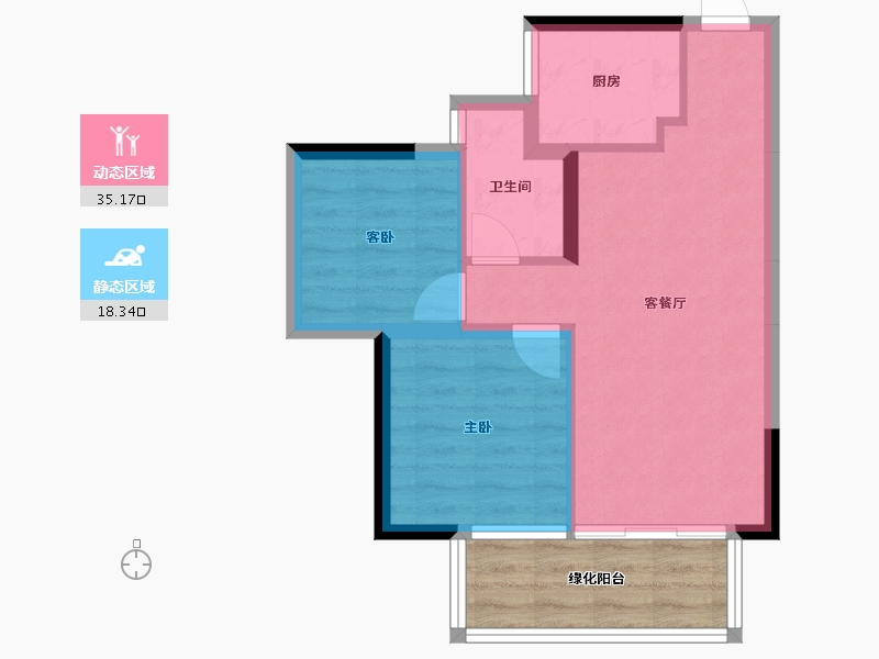 广西壮族自治区-南宁市-深石汉华锦上城-54.34-户型库-动静分区