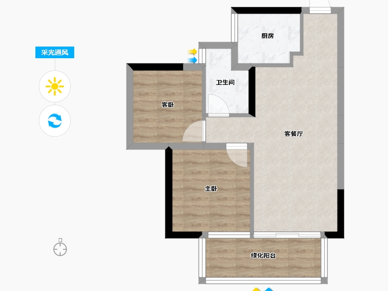 广西壮族自治区-南宁市-深石汉华锦上城-54.34-户型库-采光通风