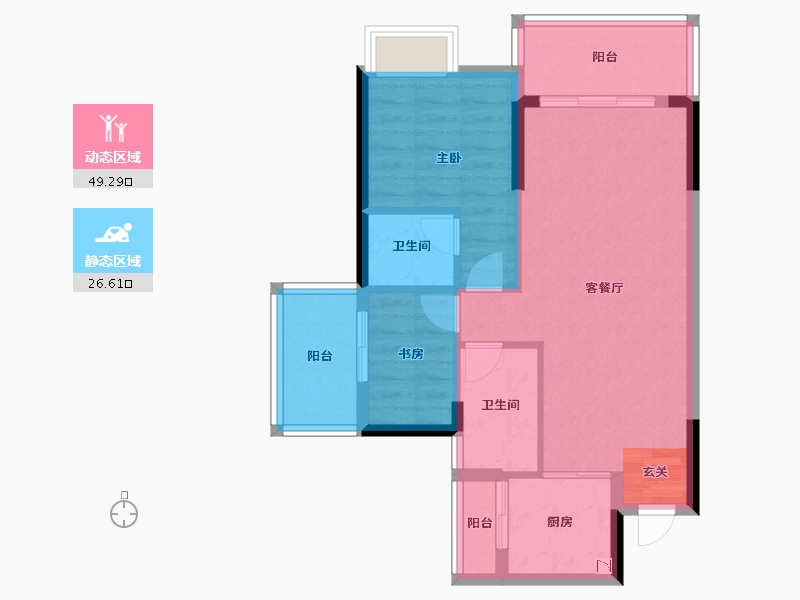 广东省-潮州市-滨江华府-67.79-户型库-动静分区