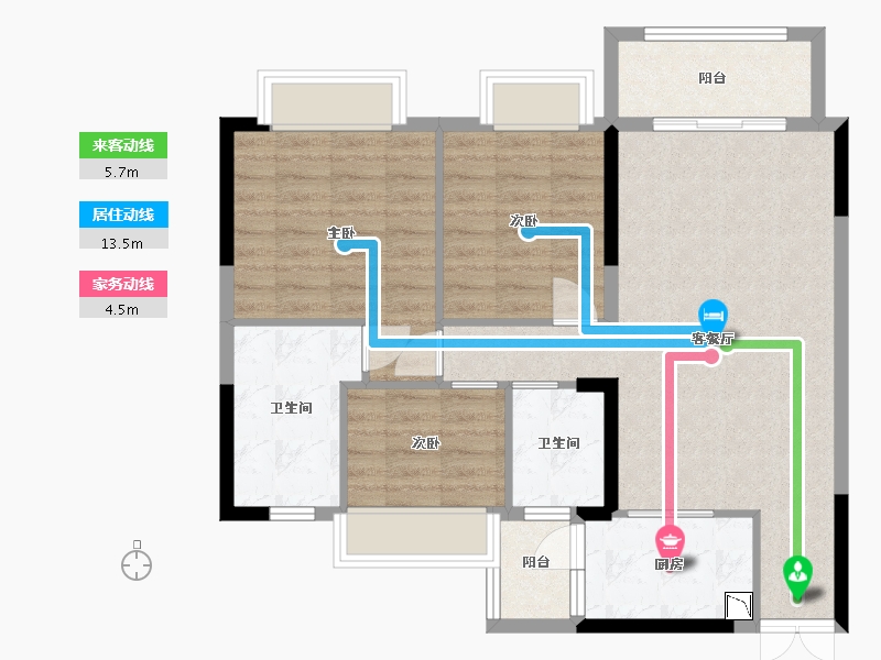 广东省-中山市-钱隆华府-83.19-户型库-动静线