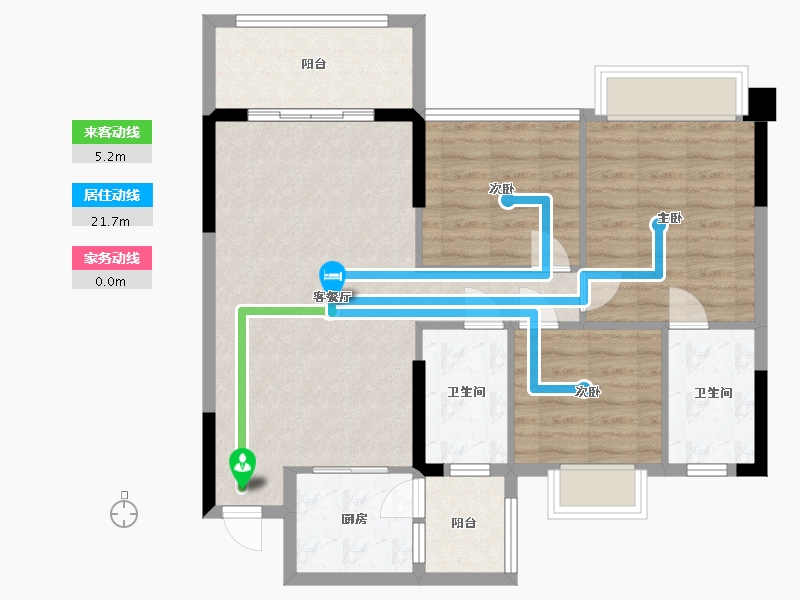 广东省-中山市-水韵名门-86.40-户型库-动静线