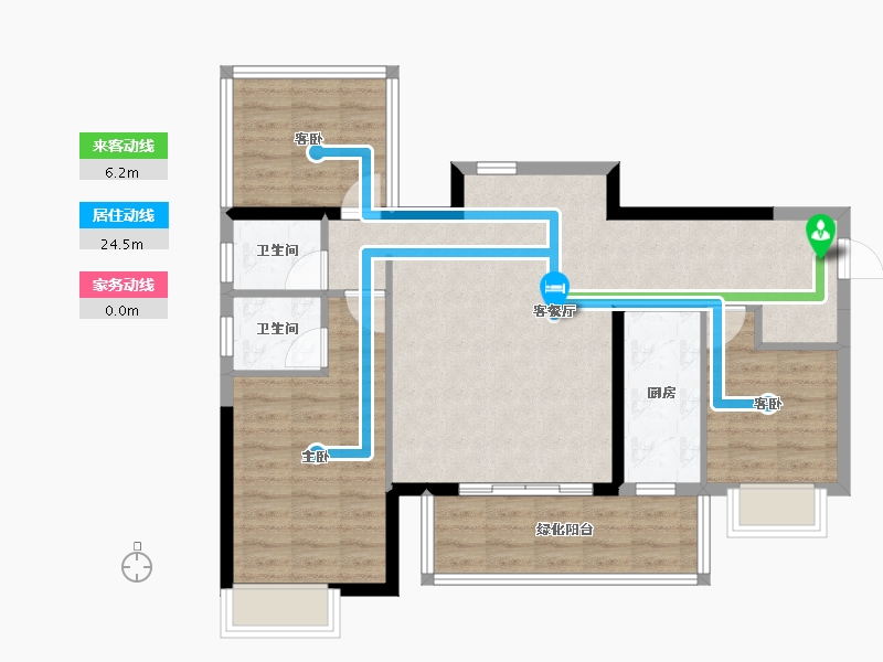 广西壮族自治区-南宁市-大和平华西茗城-86.23-户型库-动静线