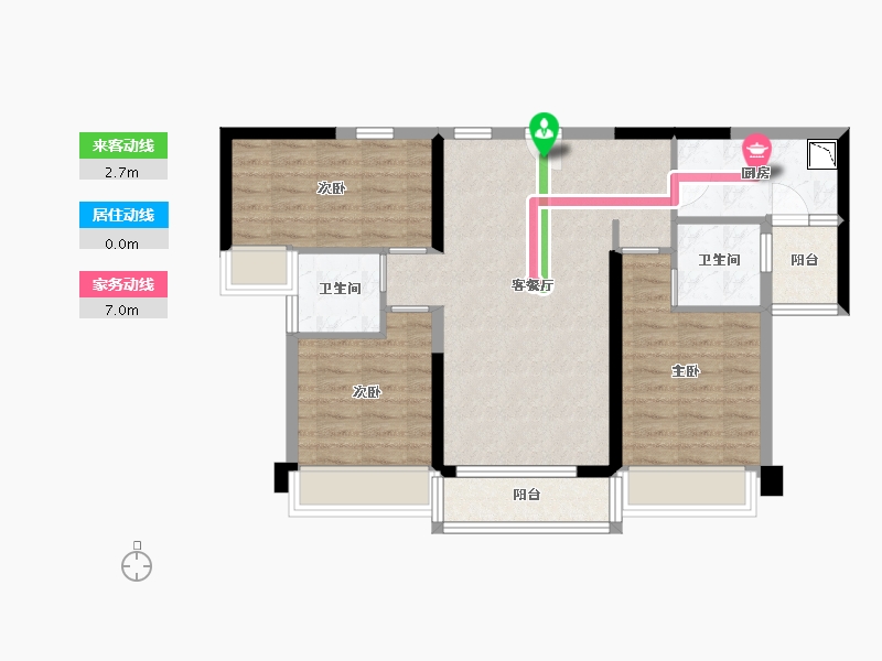 广东省-中山市-中山碧桂园凤凰城-76.91-户型库-动静线