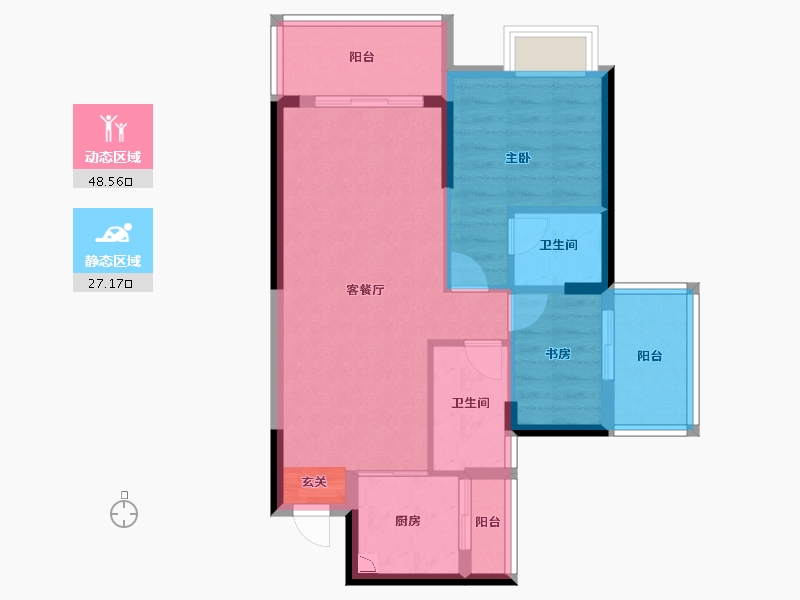 广东省-潮州市-滨江华府-67.44-户型库-动静分区