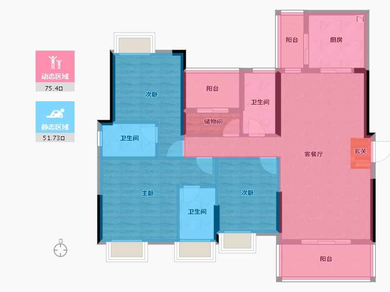 广东省-潮州市-滨江华府-114.05-户型库-动静分区