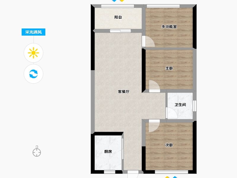 海南省-三亚市-水三千-75.42-户型库-采光通风