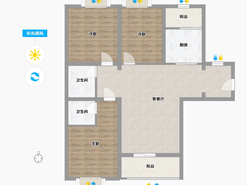 广西壮族自治区-北海市-长青商业广场-94.32-户型库-采光通风