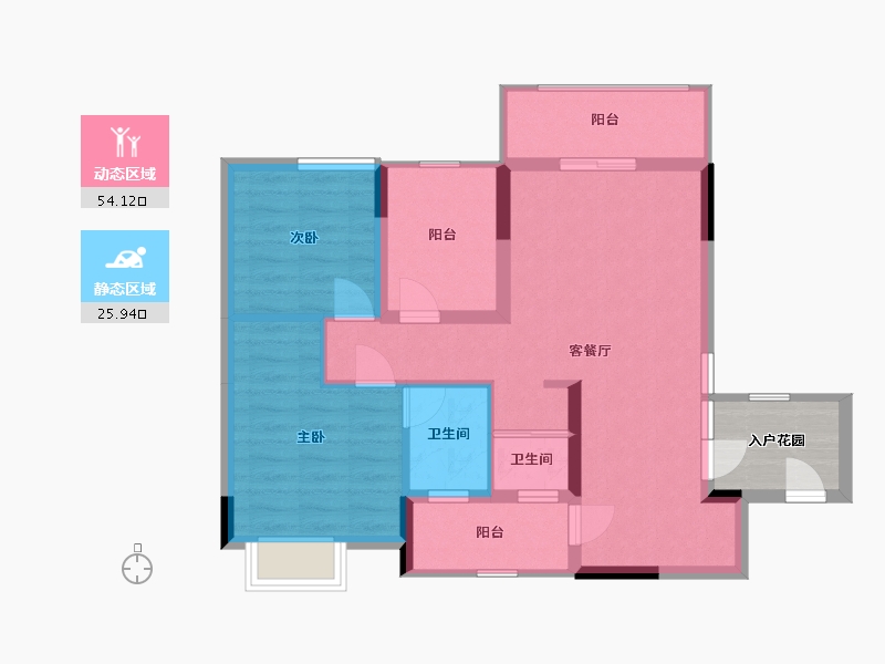 广西壮族自治区-北海市-中安·止泊园-75.77-户型库-动静分区