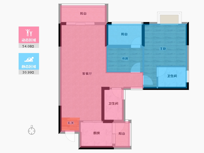 广东省-潮州市-滨江华府-75.57-户型库-动静分区