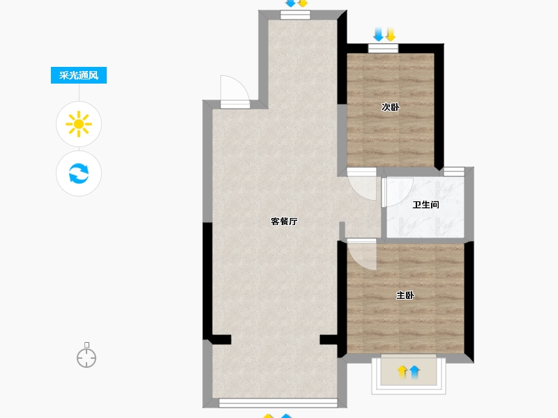 广西壮族自治区-北海市-银河云谷里-52.91-户型库-采光通风