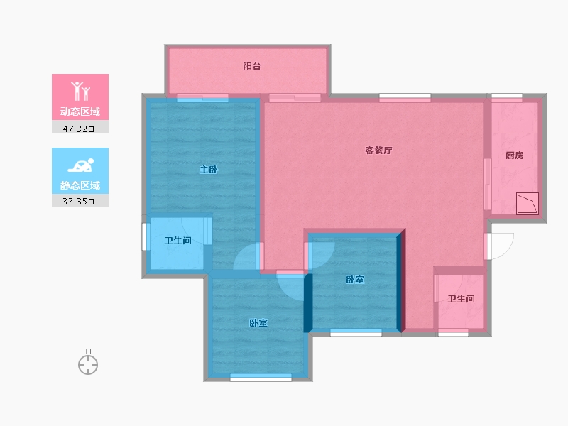 四川省-泸州市-远达御江府-71.06-户型库-动静分区