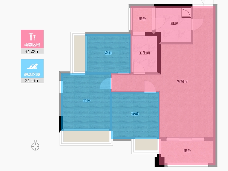 广东省-中山市-骏瓏盛景-70.31-户型库-动静分区