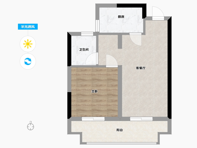 广西壮族自治区-北海市-北海新城吾悦广场-44.00-户型库-采光通风