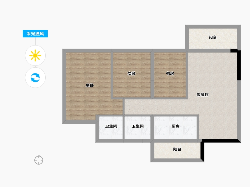 广东省-中山市-纯水岸-73.90-户型库-采光通风